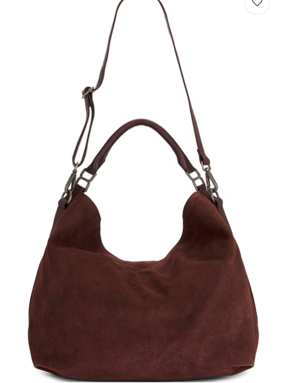 Nww Free People Suzie Suede Slouch Tote in Espresso
